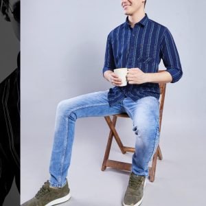 Men's Checkered Light Brown Slim Fit Shirt